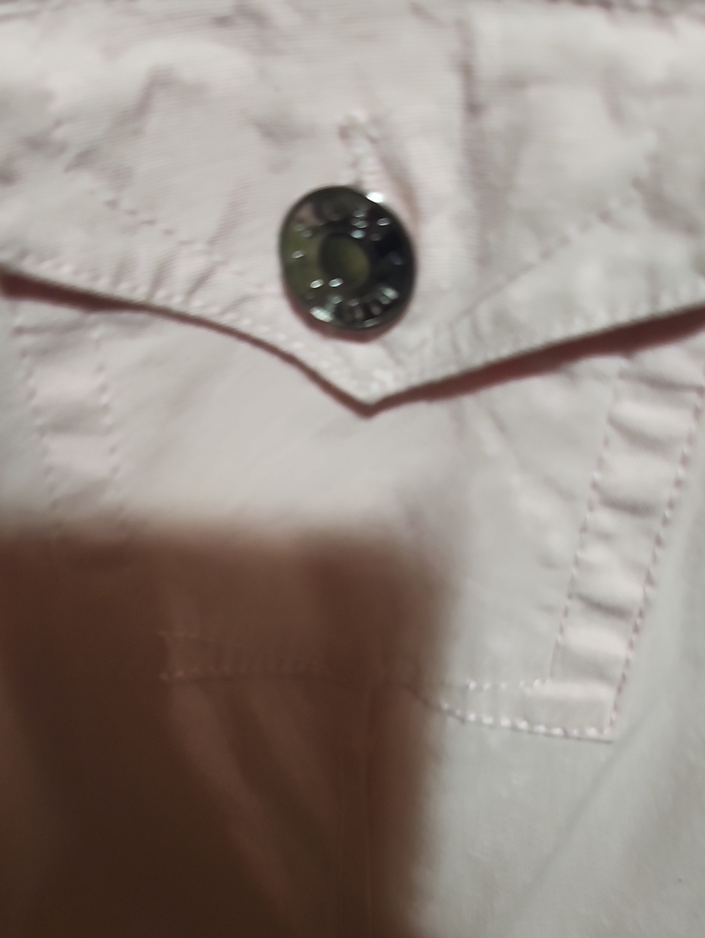 Light Pink Button-Front Denim Jacket - Picture 5 of 6